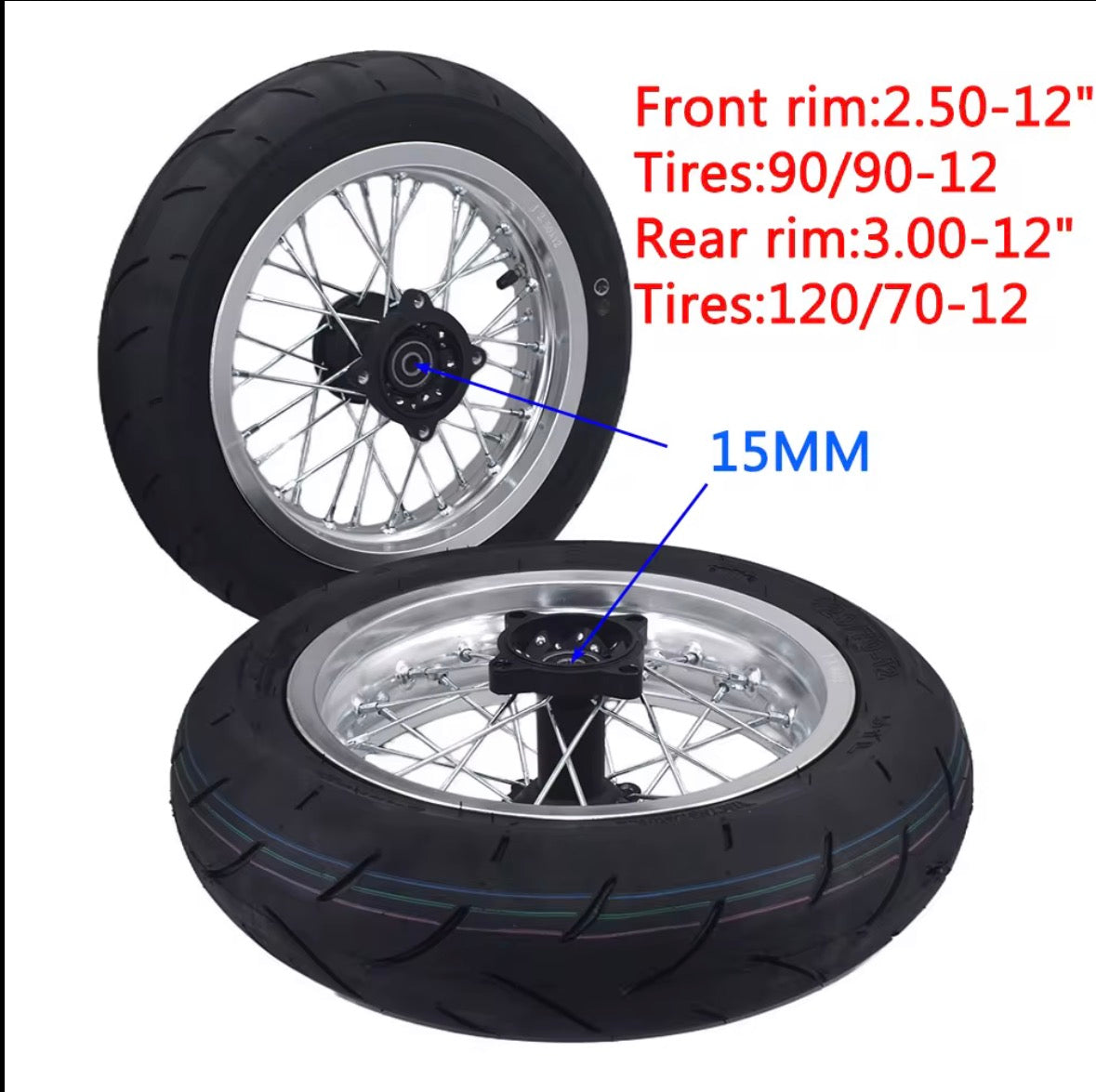 12” Kenda Kurve Supermoto wheel set