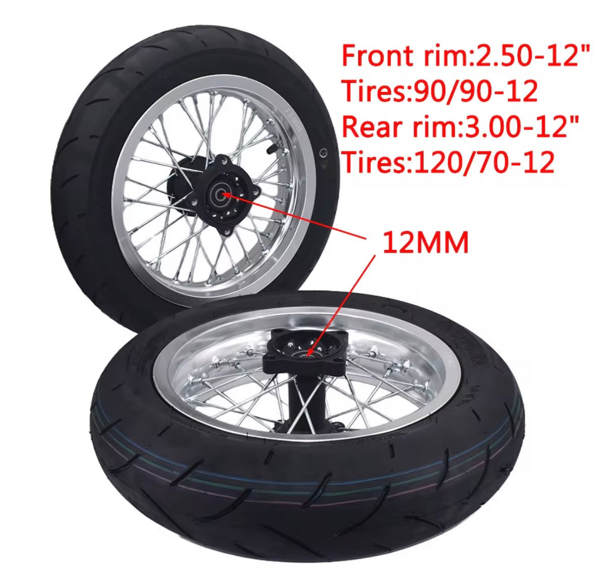 12” Kenda Kurve Supermoto wheel set